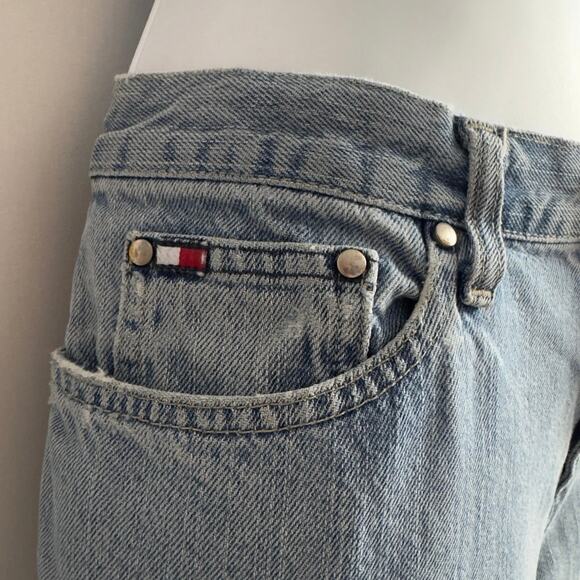 TOMMY HILFIGER Vintage 90s Y2K Low Rise Boot Cut Jeans  Size 5-6 - Picture 2 of 7